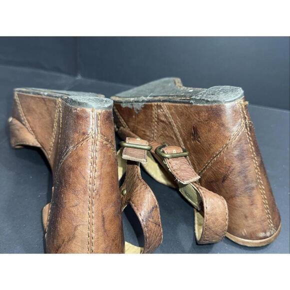 Frye Corrina Campus Platform Brown Leather Y2K Boho Hippie Wedge Heel Sandals 8 - Picture 13 of 15